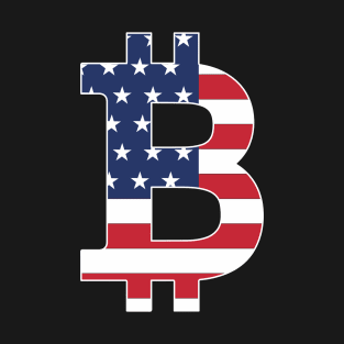 bitcoin tshirt template contrast modern design usa flag elements decor T-Shirt