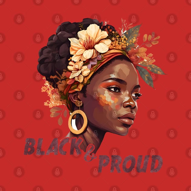 Black & Proud - Black Girl Art by Lunarix Designs