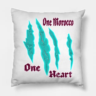 Morocco Proud Flag One Heart One Morocco Pillow