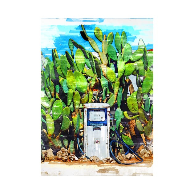 Petrol Pump Cactus Field by ColortrixArt