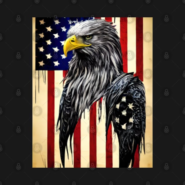 Grungy American Bald Eagle Flag by CBV