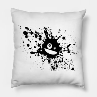 Ink Splatter Happy Face Pillow