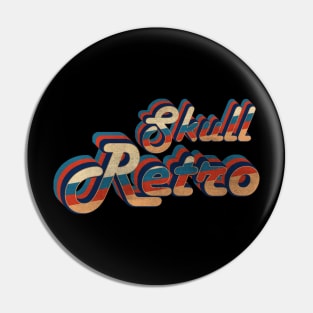 skull retro - vintage retro 70s future b Pin