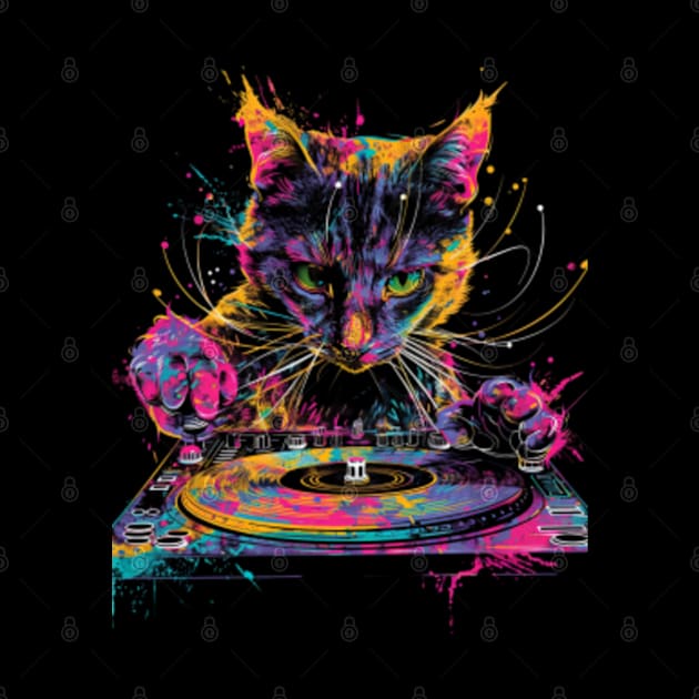 Cat DJ Live by Gianna Bautista Art