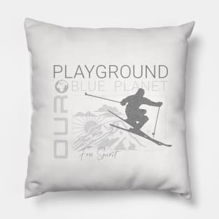 Playground Ski Snow Planet Earth Playground Good Vibes Free Spirit Pillow