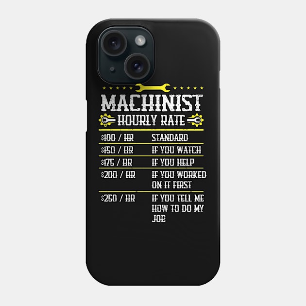 Machining CNC Machinist Hourly Rate Phone Case by IngeniousMerch