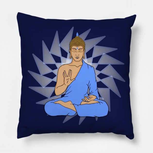 Mandala Buddha Live Long Pillow by MandalaSoul