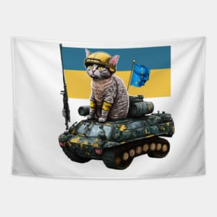 Cat Ukrainian Soldier Tapestry