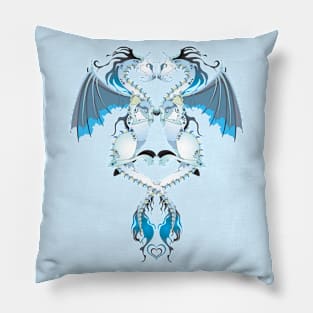 Azure Love Dragons Pillow