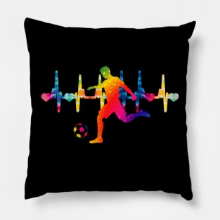 Soccer Player Boys Kids Youth Men Colorful Heartbeat Tie Dye Pillow