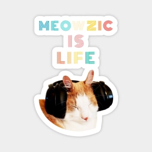 Meowzic Is Life Music Cat Magnet