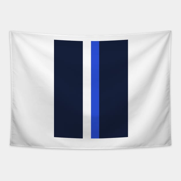 Blackburn Retro Navy and White Blue Bar 2008 Away Tapestry by Culture-Factory