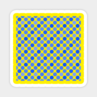 Blue and Yellow Polkadot Pattern for Down Syndrome Awareness Magnet