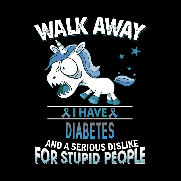 funny diabetes grumpy unicorn warrior by TeesCircle