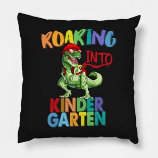 Roaring Into Kinder Garten Pillow