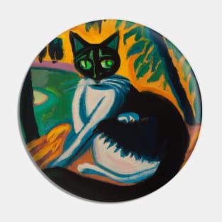 Cat in the Style of Paul Gauguin Pin