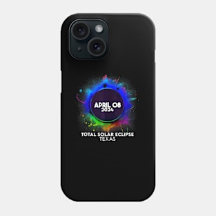 Total Solar Eclipse Texas 2024 Colorful Totality Phone Case