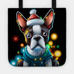 Cute Boston Terrier Drawing Tote