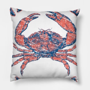 West Palm Beach, Florida, with Stone Crab on Wind Rose (Two-Sided) Pillow