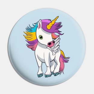 Rainbow Carousel Unicorn Pin