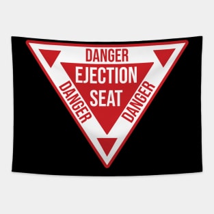 Ejection Seat Danger  Triangle Military Warning Fighter Jet Aircraft Distressed Tapestry