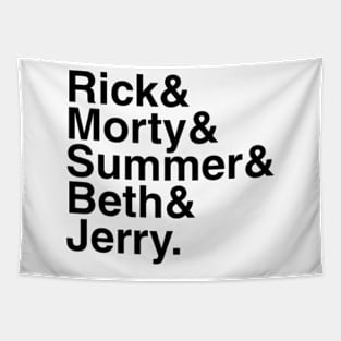 Rick Morty Smith Family (Black) Tapestry