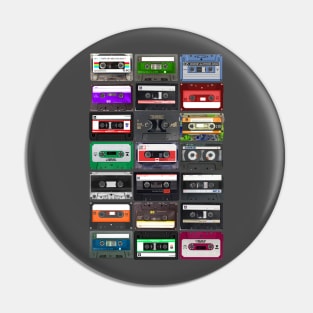 Retro Music in Cassettes Pin