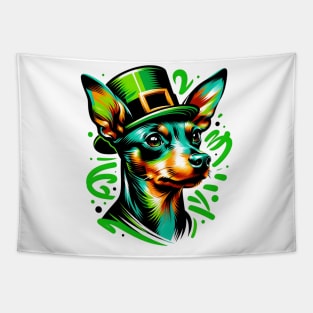 Miniature Pinscher Celebrates Saint Patrick's Day Tapestry