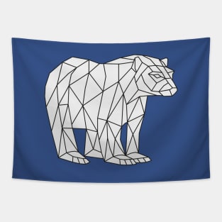 Low Poly Bear Outline on white Tapestry