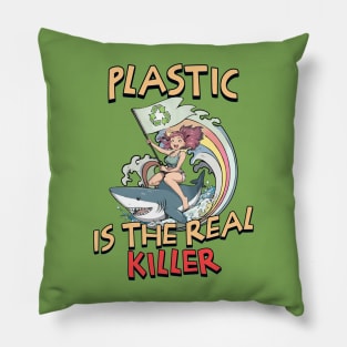 Plastic is the Real Killer - [Anime Shark Rider] Pillow