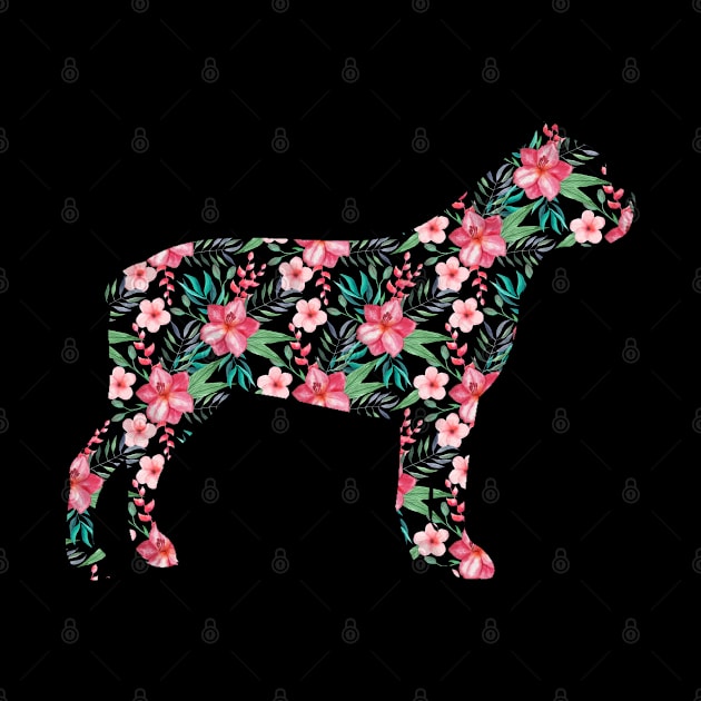 Floral Pitbull design. Perfect present for mother dad friend him or her by SerenityByAlex