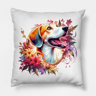 Joyful English Foxhound Celebrates Dog Mom on Mothers Day Pillow