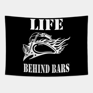 Life Behind Bars Motorcycle Design Tapestry