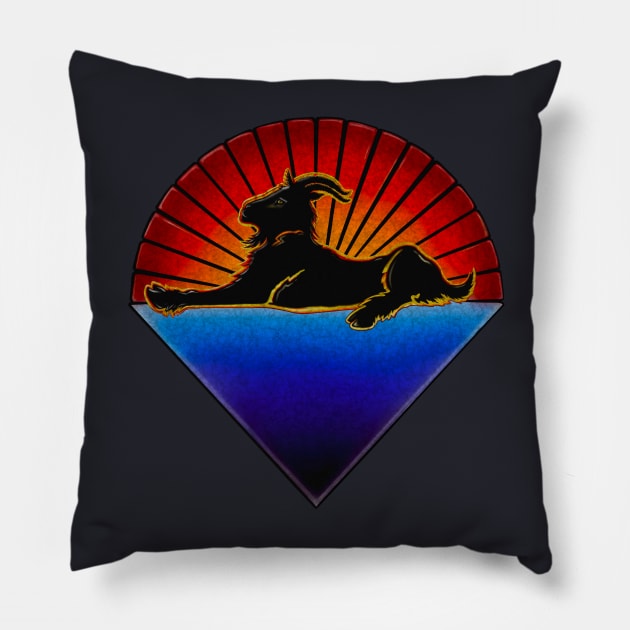 Goats Under the Stars Pillow by Dowling Art & Design