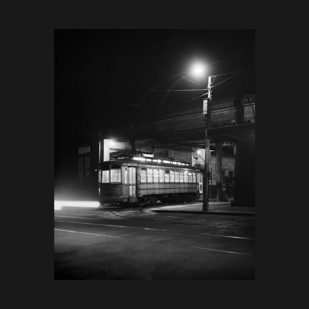 Streetcar at Night, 1943. Vintage Photo by historyphoto