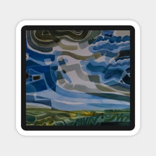 Abstract Blue Skies Landscape Magnet