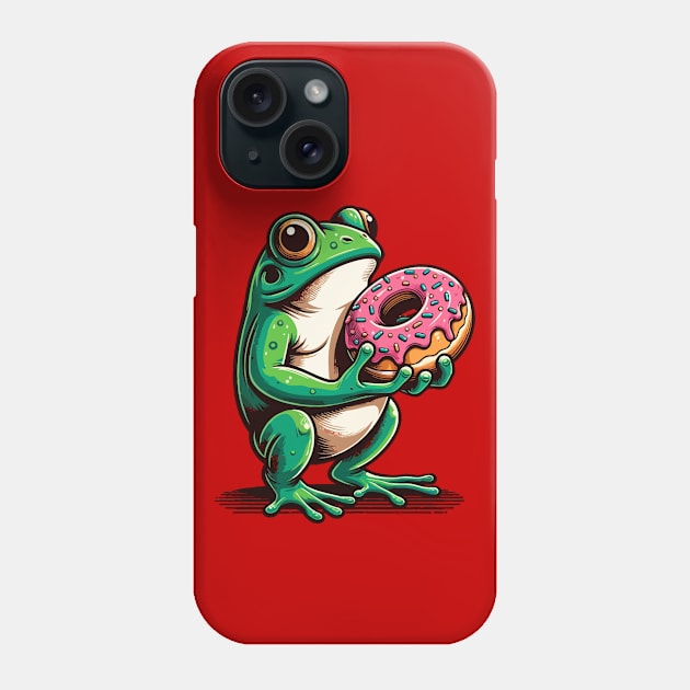 Cute frog carrying a donut Phone Case by Art_Boys