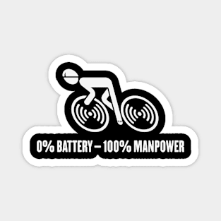 0% Battery – 100% Manpower (Bicycle / Road Bike / White) Magnet