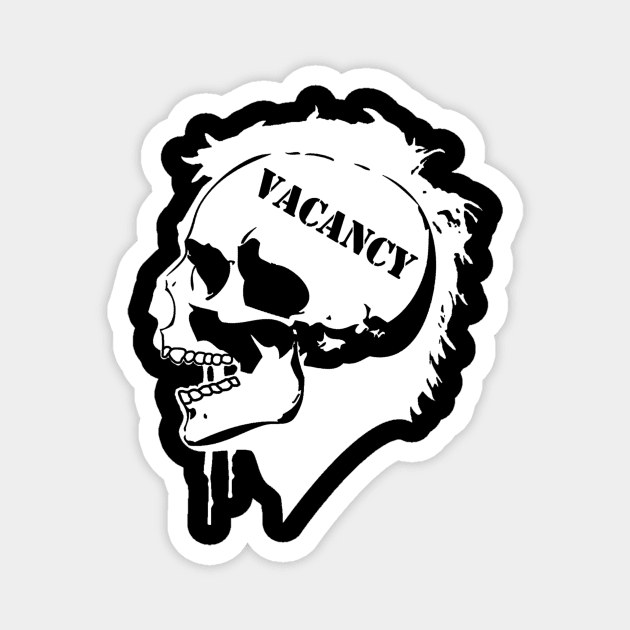 Cranial Vacancy logo white Magnet by Cranial Vacancy