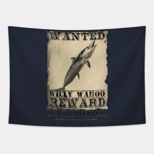 Willy Wahoo Wanted Poster Tapestry