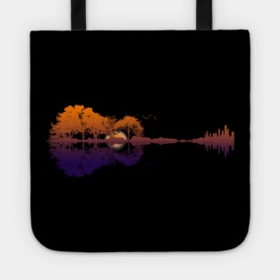 Guitar Lake Reflections Music and Guitar Lover Guitar Tote