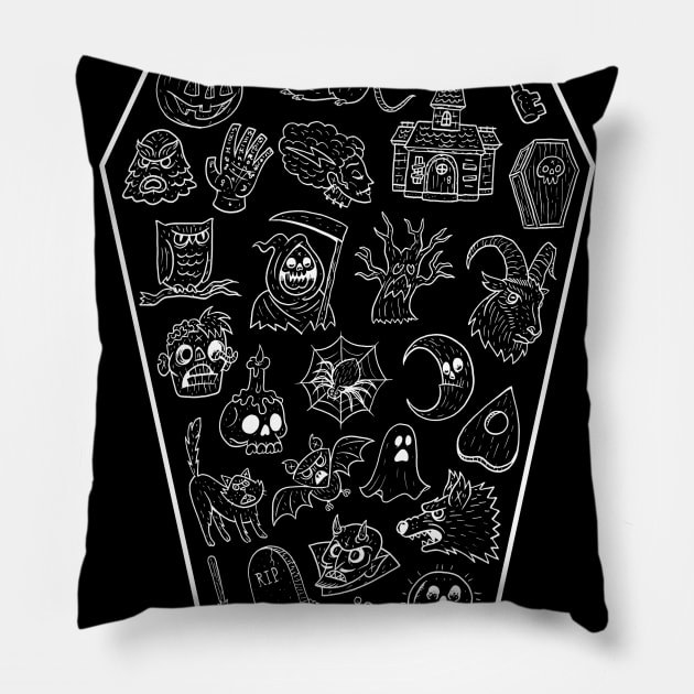 Spooky Icons Pillow by chrisraimoart