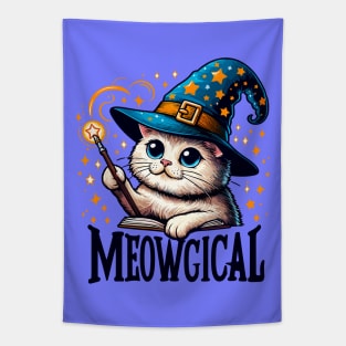 Meowgical: Cat Wizardry in Action Tapestry