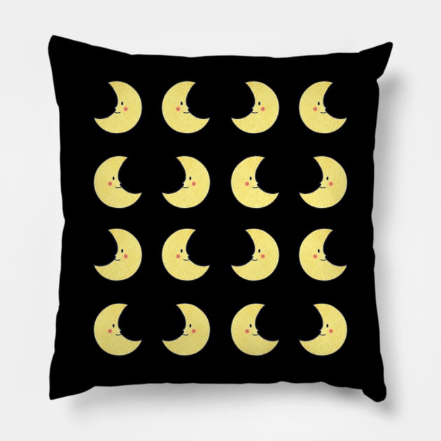 Smiley Half Moon Pattern Pillow by lisanisafazrin