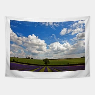 Lavender Field Purple Flowers Cotswolds England Tapestry