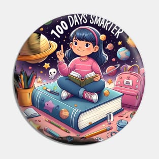 100 Days Smarter 100th Day of School Astronaut Space Pin