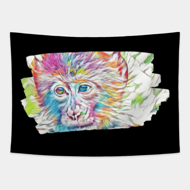 Colorful Monkey Art Painting Chimpanzee Gorila Ape Orangutan Pygmy