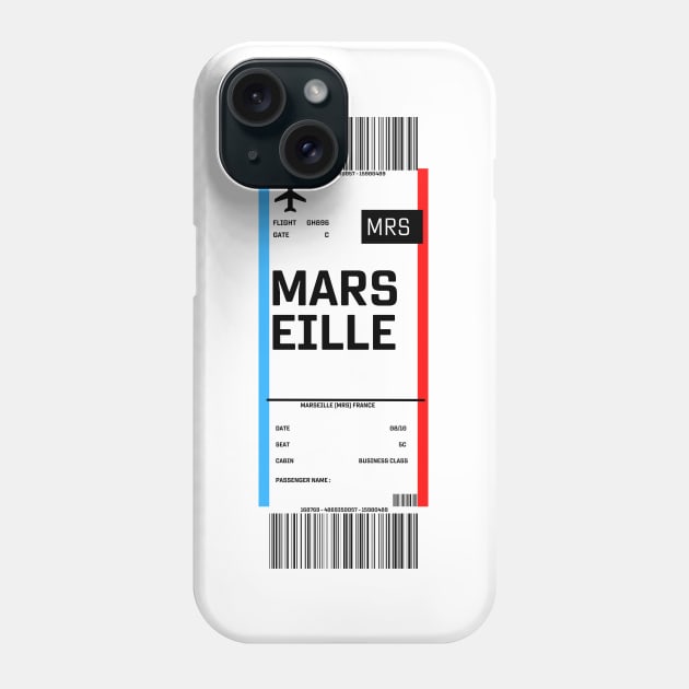 Boarding pass for Marseille Phone Case by ghjura