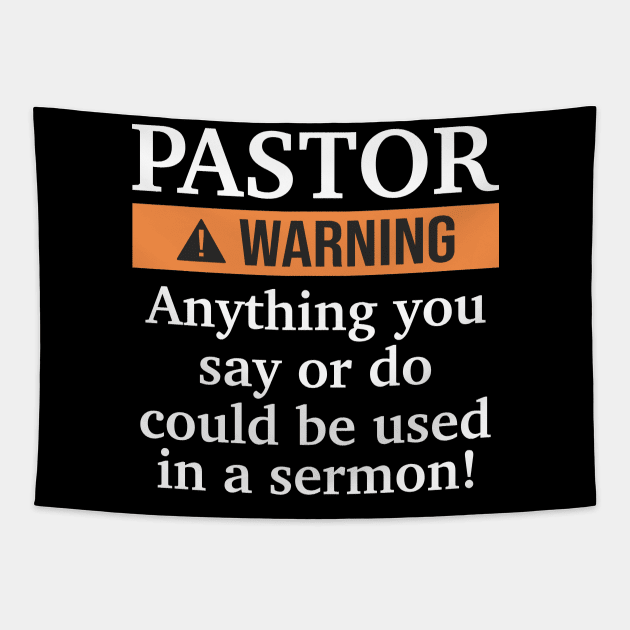 Pastor Warning i might put you in a Sermon funny church Tapestry by FunnyphskStore