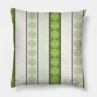 Simple green lines and circles Pillow